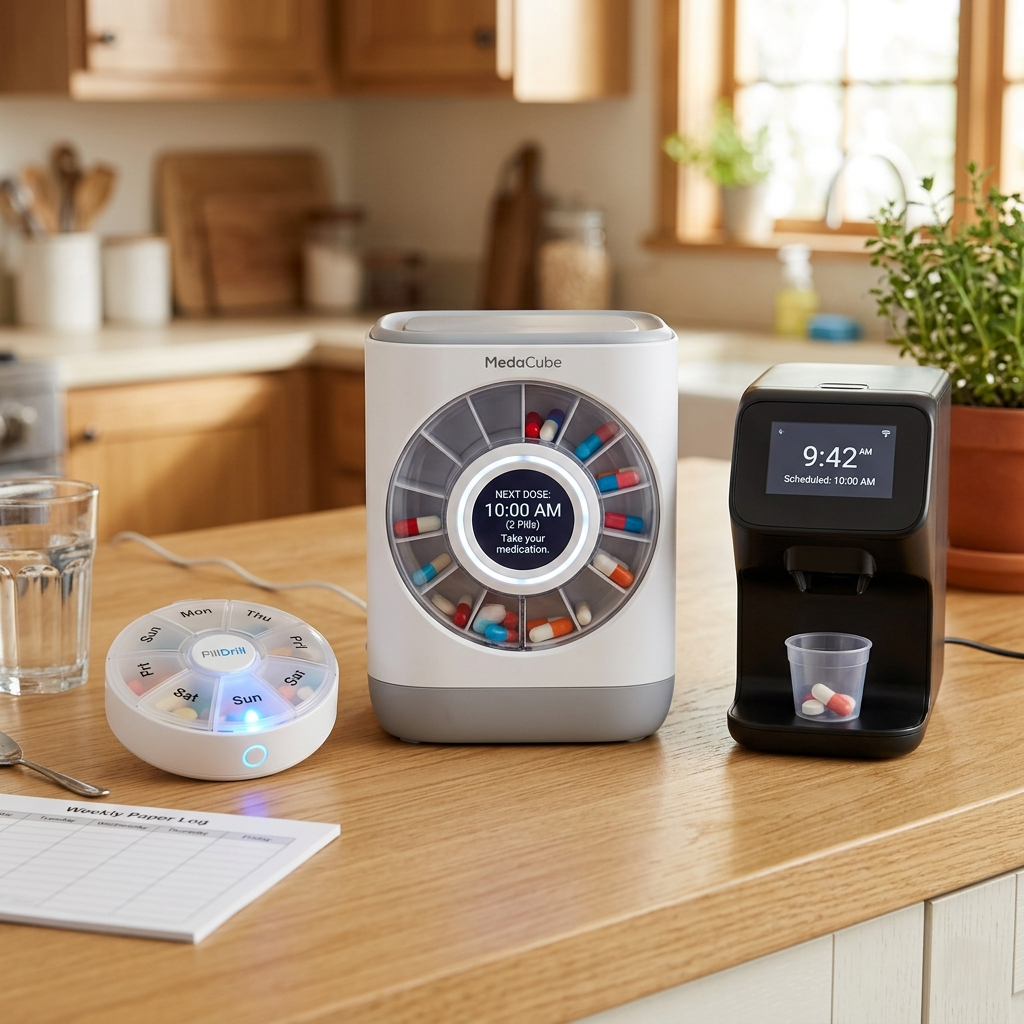 Smart Pill Box with Alerts, Tracking, and Caregiver Notifications