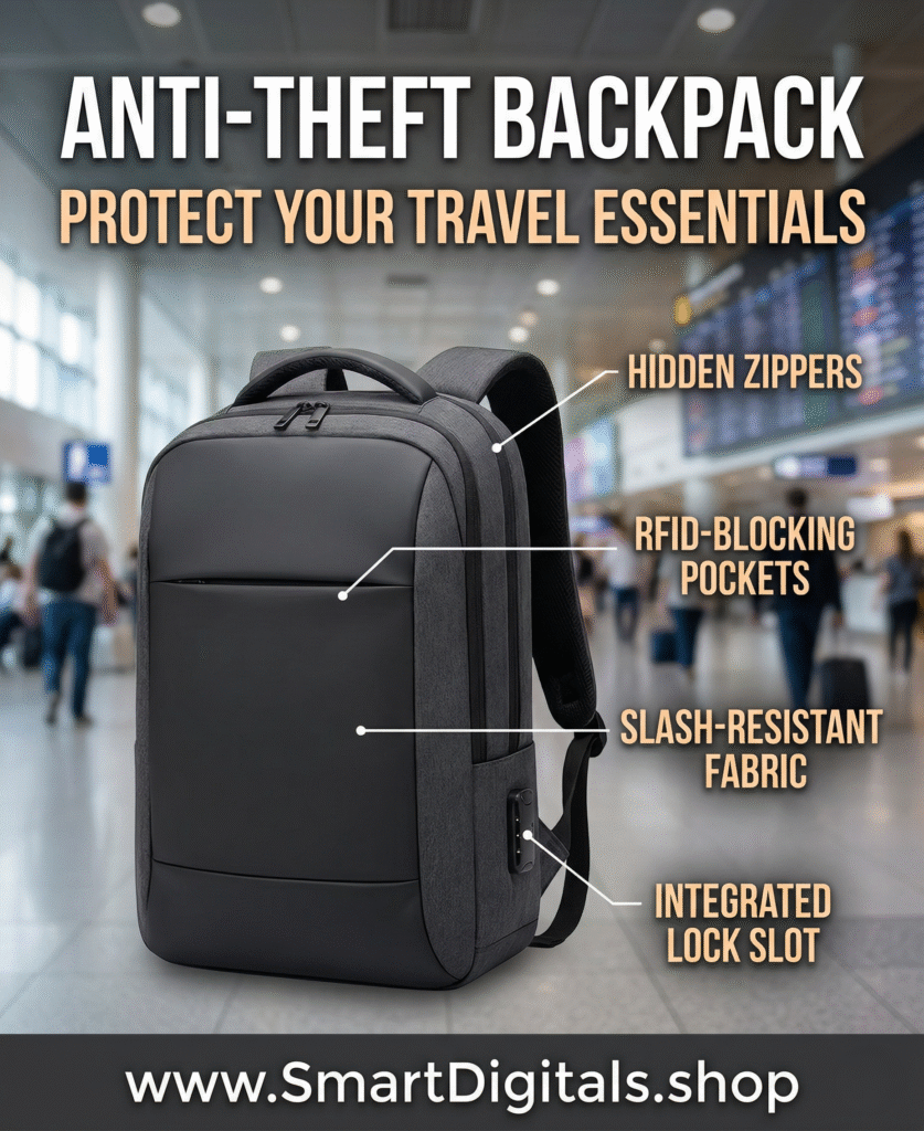 Secure Travel Backpack – Hidden Zippers & Smart Design. from Smart Digitals Shop