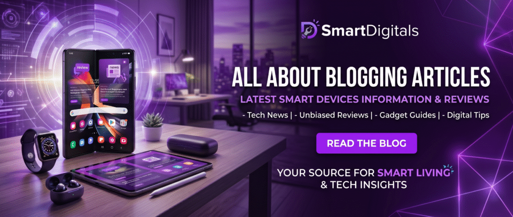 SmartDigitals Expert blogging page - purple Banner SmartDigitals Expert insight of top blogging Articles