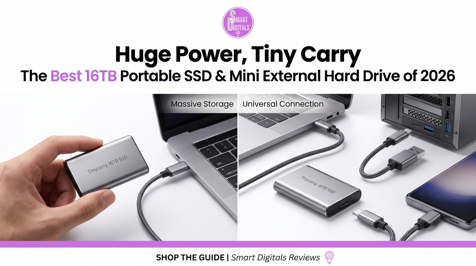Tinycarry 16TB Large-Capacity Type-C Portable Mini SSD, Tinycarry 16TB External Hard Drive, Ultra Slim & Lightweight External Storage for Laptop, PC, Mac, Android, Silvery (Black)  https://amzn.to/4xSu8kW
